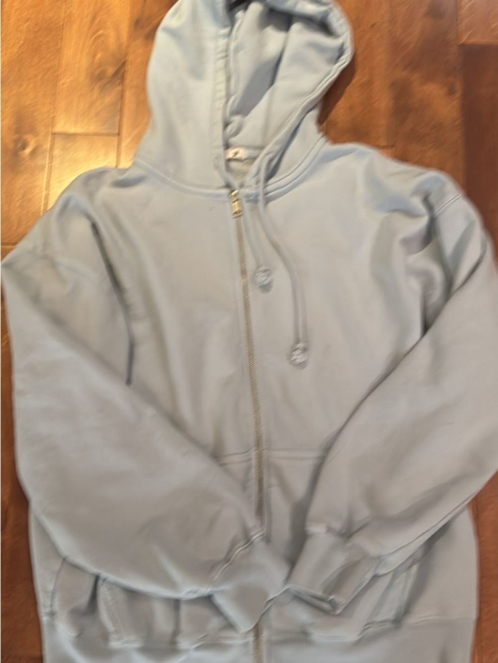 Light Blue Zip-Up Hoodie Jacket